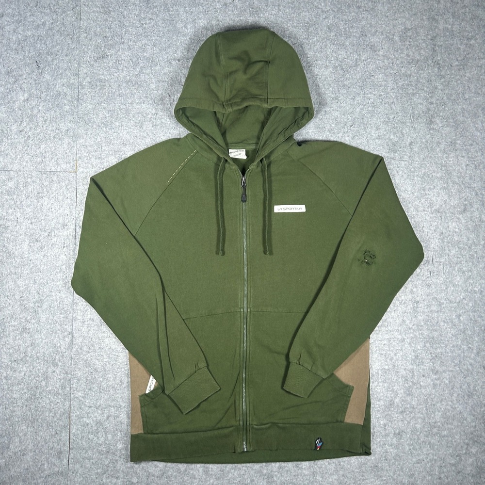 La Sportiva hoodie Men Size Medium Green Full Zip Outdoor Climbing Gorpcore